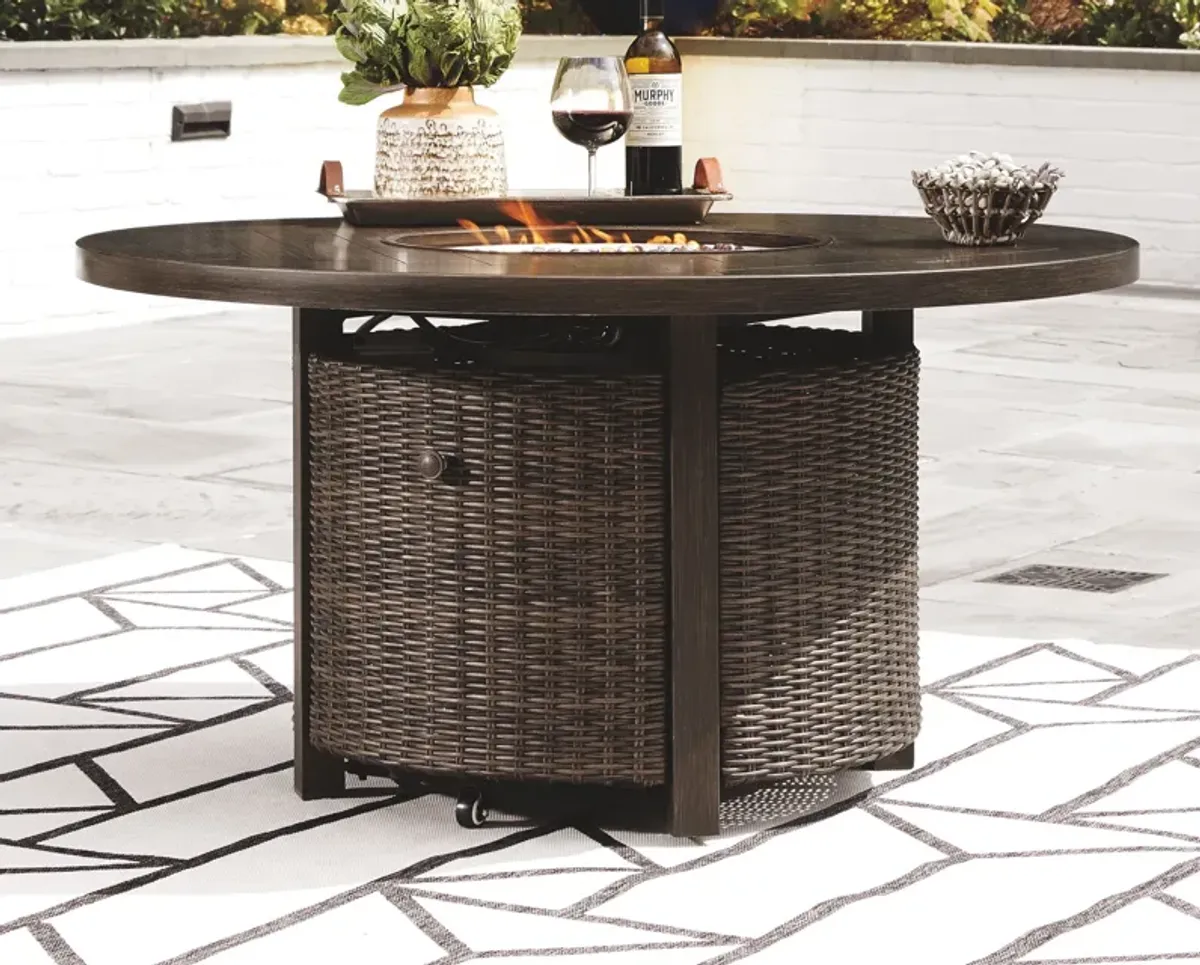 Paradise - Medium Brown - Round Fire Pit Table