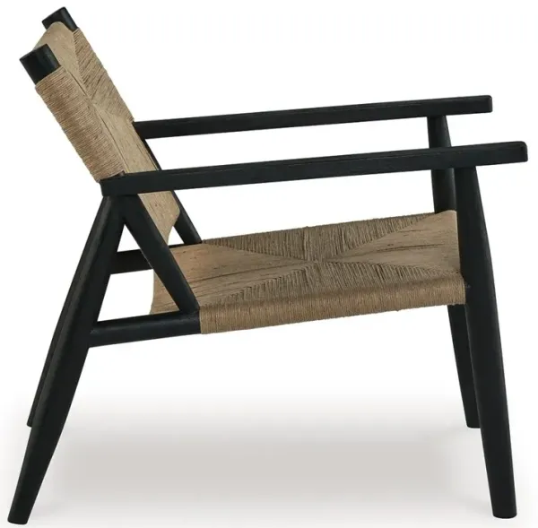 Halfmore - Black / Natural - Accent Chair