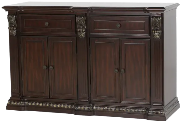 Dark Cherry Traditional 2-Drawer 4-Door Dining Buffet