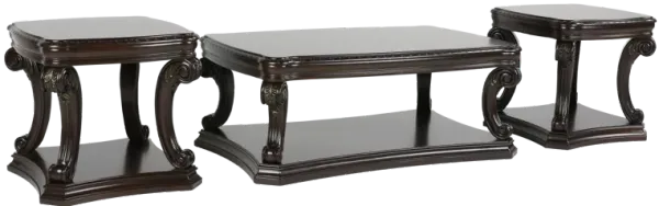 Traditional Cherry 3-Piece Occasional Table Set