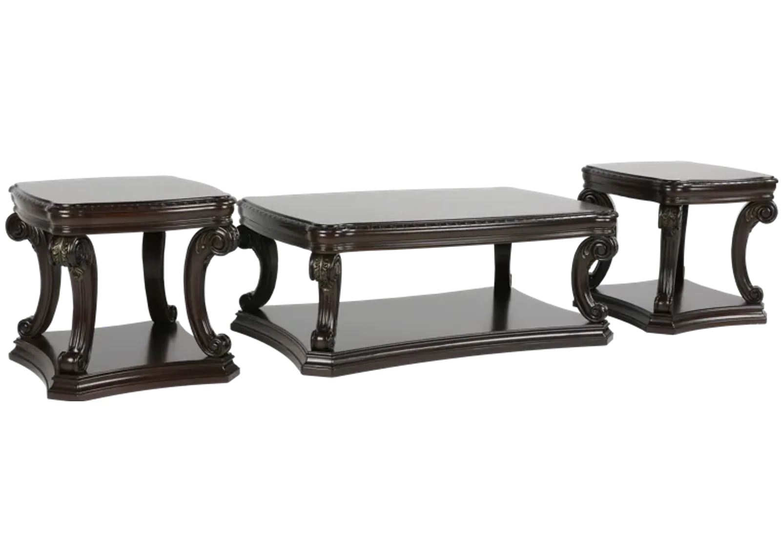 Grand-Cherry 3 Piece Coffee Table Set