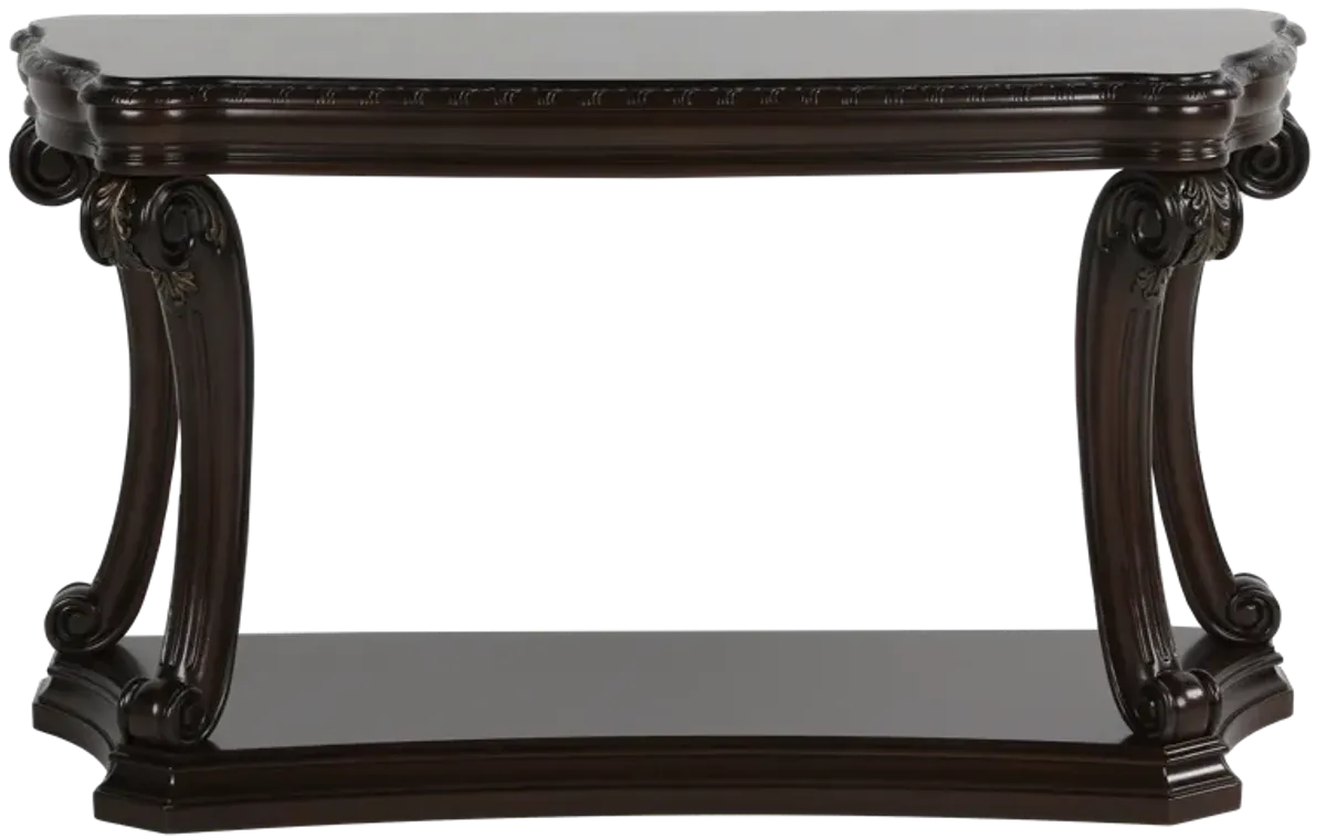Traditional Cherry Sofa Table with Bottom Shelf