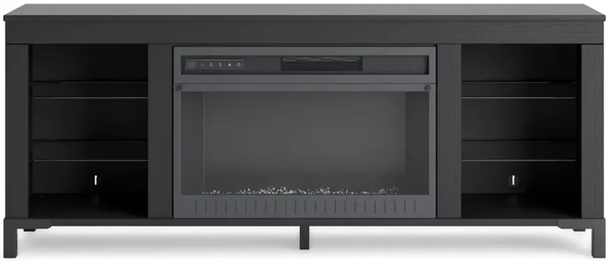 Cayberry - Black - TV Stand With Fireplace