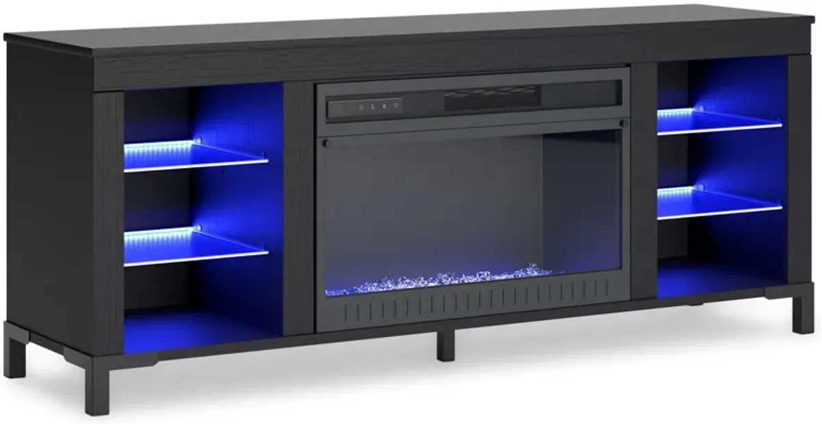 Cayberry - Black - TV Stand With Fireplace