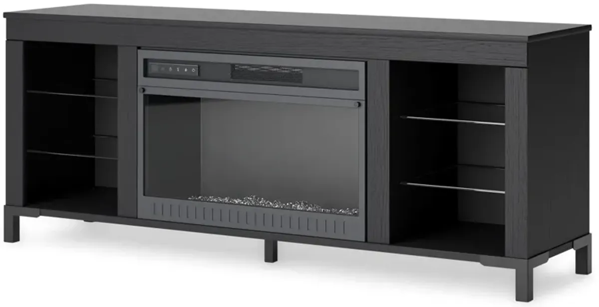 Cayberry - Black - TV Stand With Fireplace