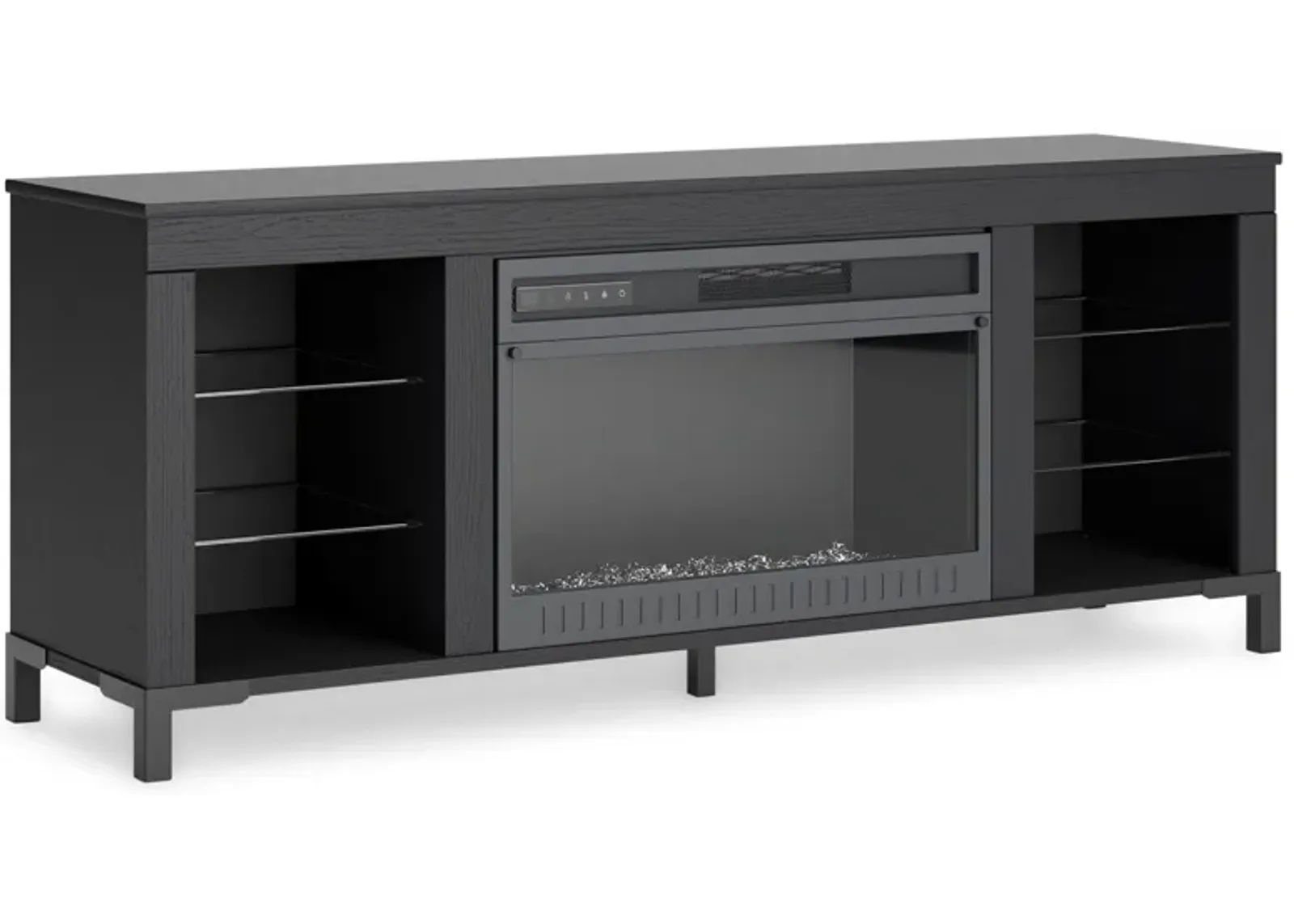 Cayberry - Black - TV Stand With Fireplace