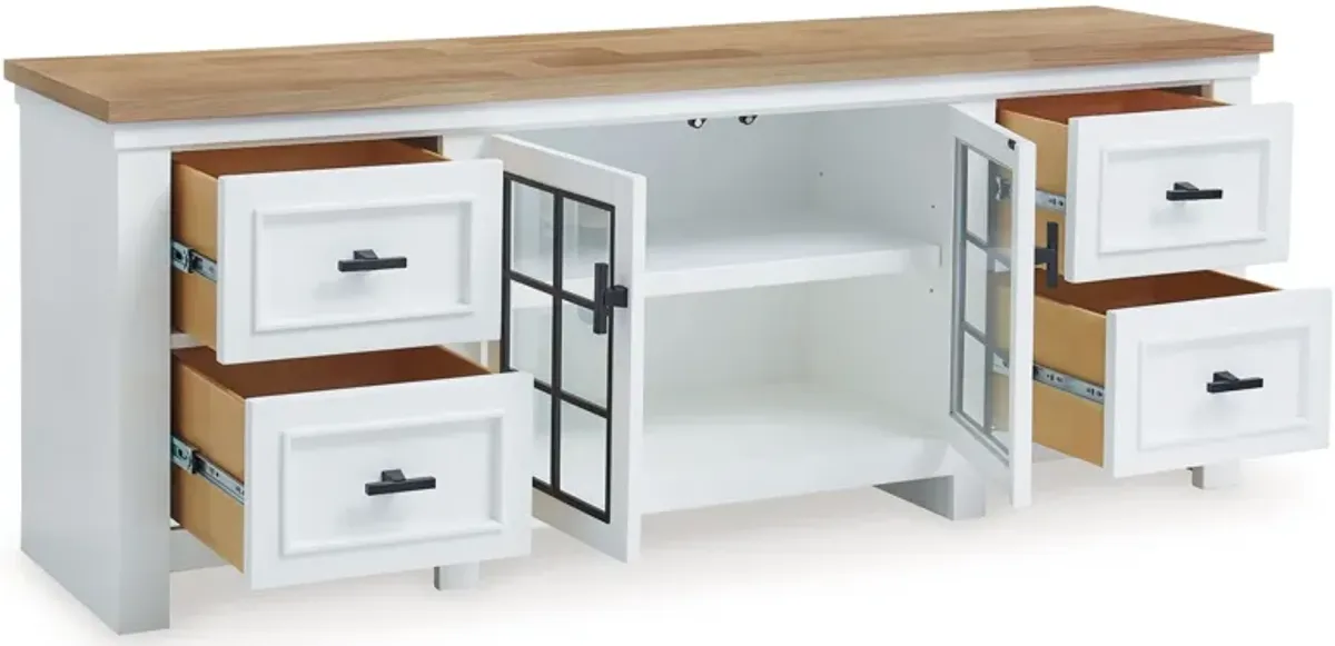 Ashbryn - White / Natural - Extra Large TV Stand