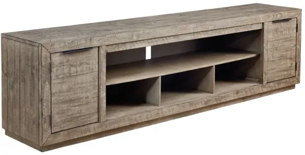 Krystanza - Weathered Gray - XL TV Stand w/Fireplace Option