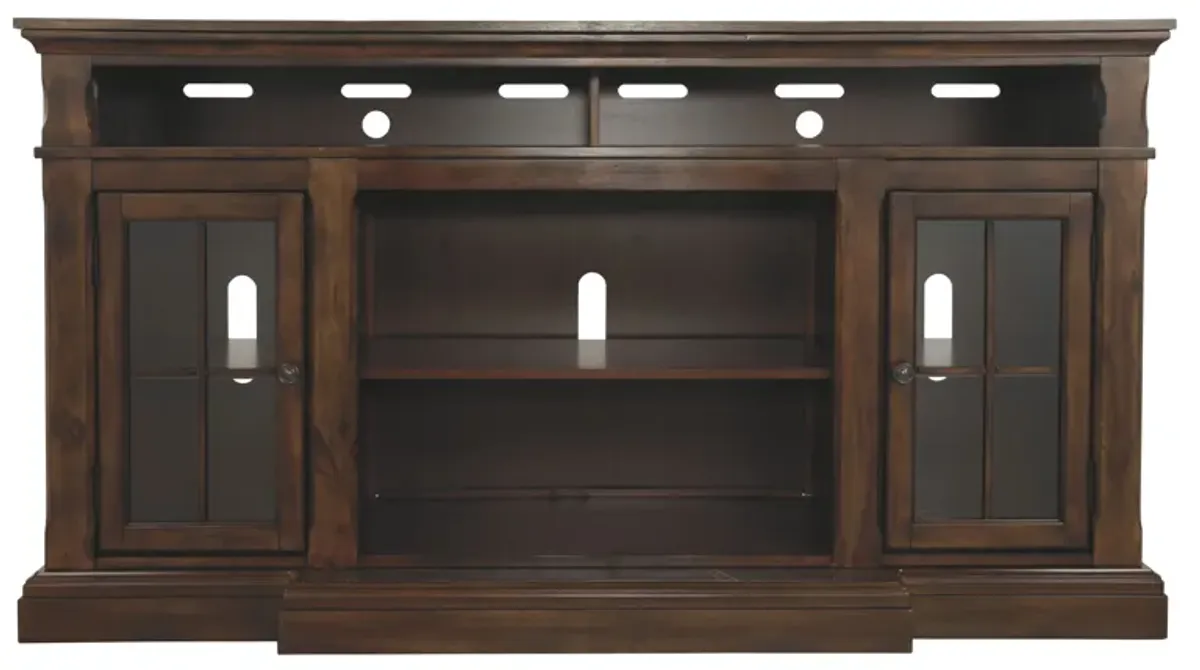 Roddinton - Dark Brown - XL TV Stand w/Fireplace Option