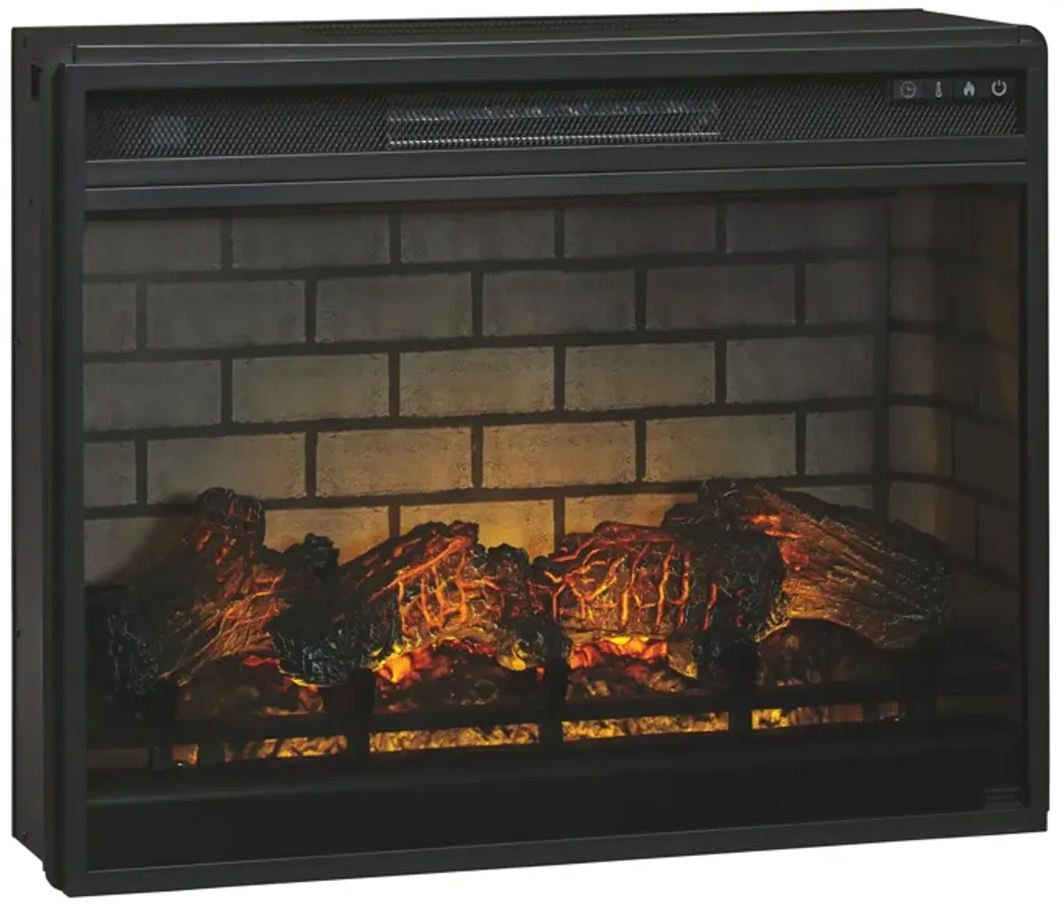 Roddinton - Dark Brown - 2 Pc. - 74" TV Stand With Electric Infrared Fireplace Insert