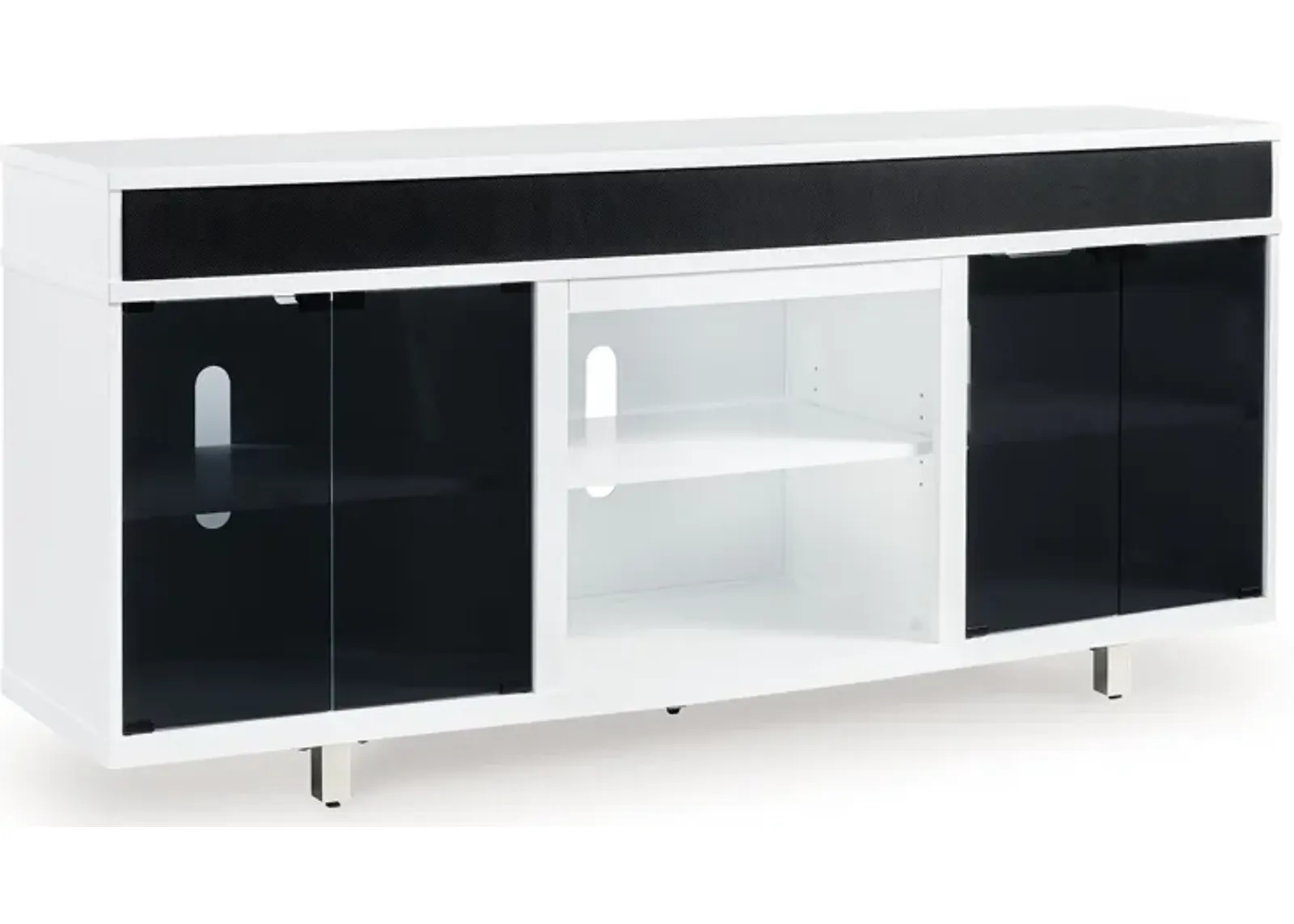 Gardoni - White / Black - Xl TV Stand With Fireplace Option