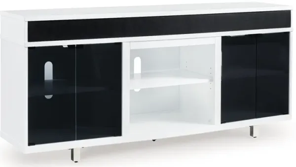 Gardoni - White / Black - XL TV Stand With Fireplace Option