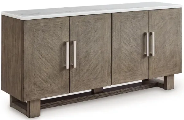 Loyaska - Grayish Brown / White - Extra Large TV Stand