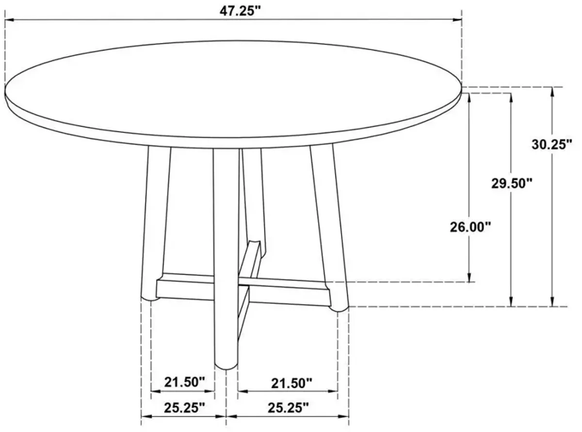 Dinah - 5 Piece Round Solid Wood Dining Set - Walnut