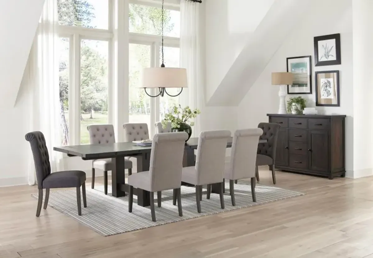Calandra - 9 Piece Extension Leaf Dining Set - Beige & Gray
