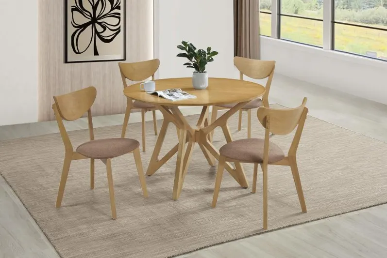 Elowen - Dining Side Chair (Set of 2) - Light Walnut And Brown