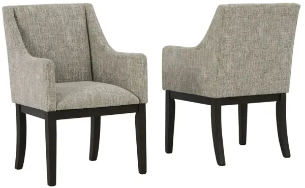Burkhaus - Beige / Dark Brown - Dining UPH Arm Chair (Set of 2)