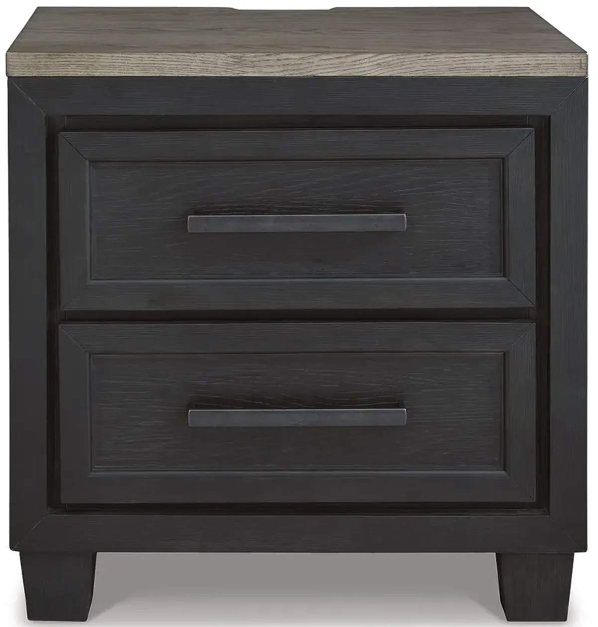 Foyland - Black / Brown - Two Drawer Night Stand