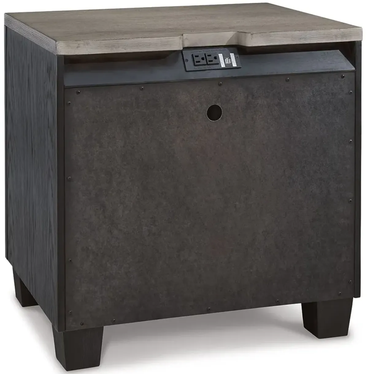 Foyland - Black / Brown - Two Drawer Night Stand