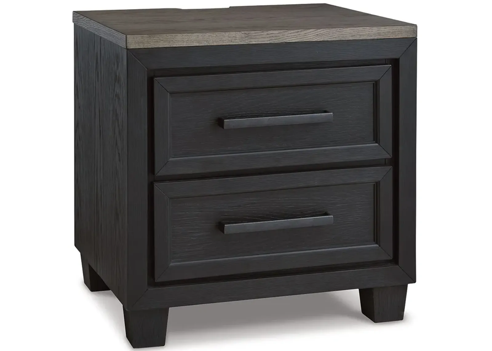 Foyland - Black / Brown - Two Drawer Night Stand