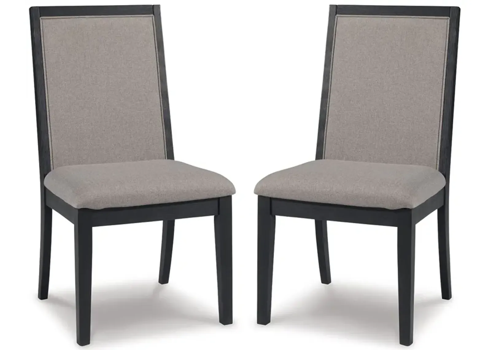 Foyland - Light Gray / Black - Dining Uph Side Chair (Set of 2)