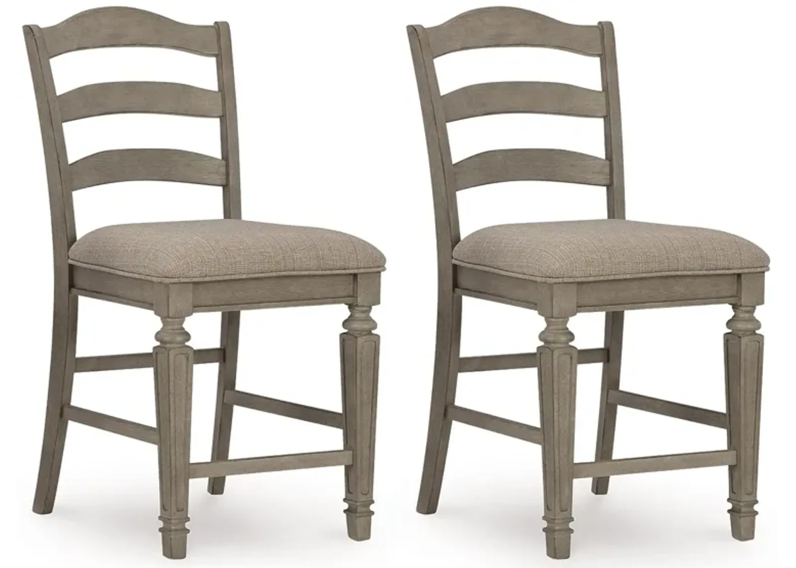 Lodenbay - Antique Gray - Upholstered Barstool (Set of 2)