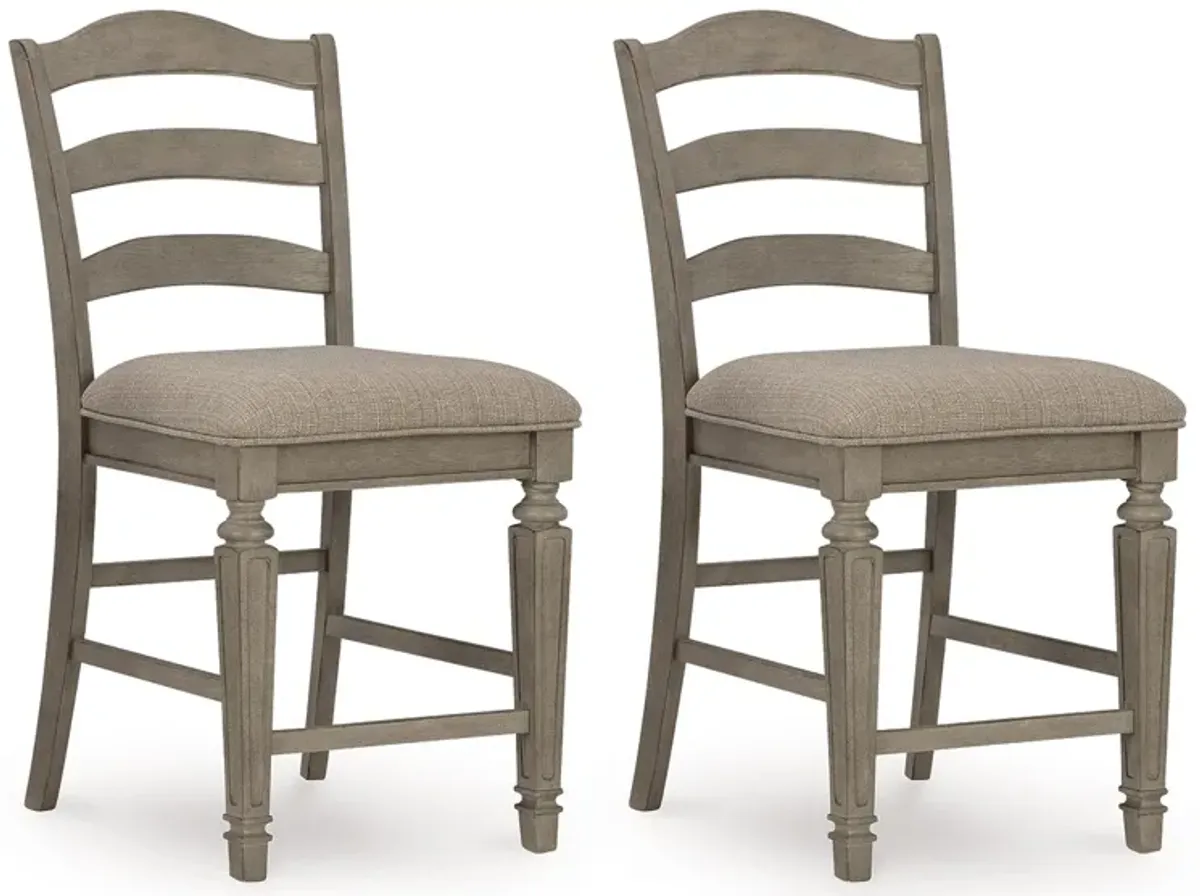 Lodenbay - Antique Gray - Upholstered Barstool (Set of 2)