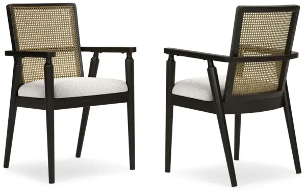 Galliden - Black - Dining Upholstered Arm Chair (Set of 2)