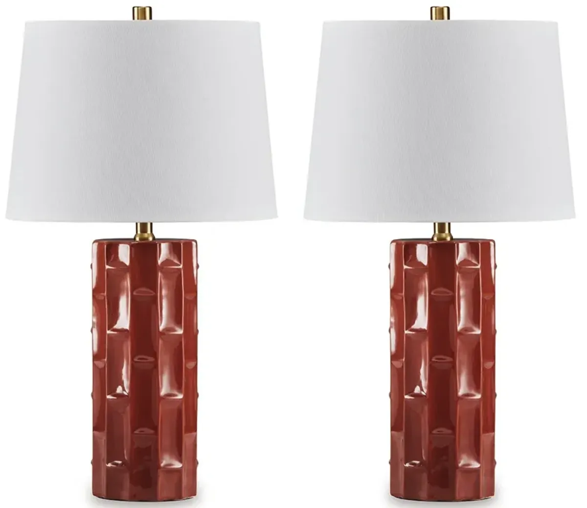 Jacemour - Burnt Umber - Ceramic Table Lamp (Set of 2)