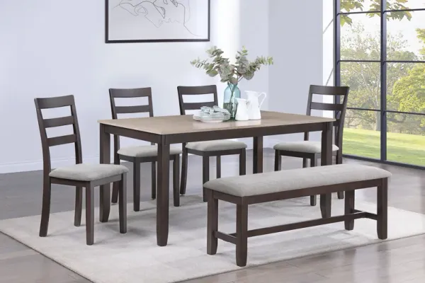 Branson - 5 Piece Dinette Set - Light Brown (Bench is not included)
