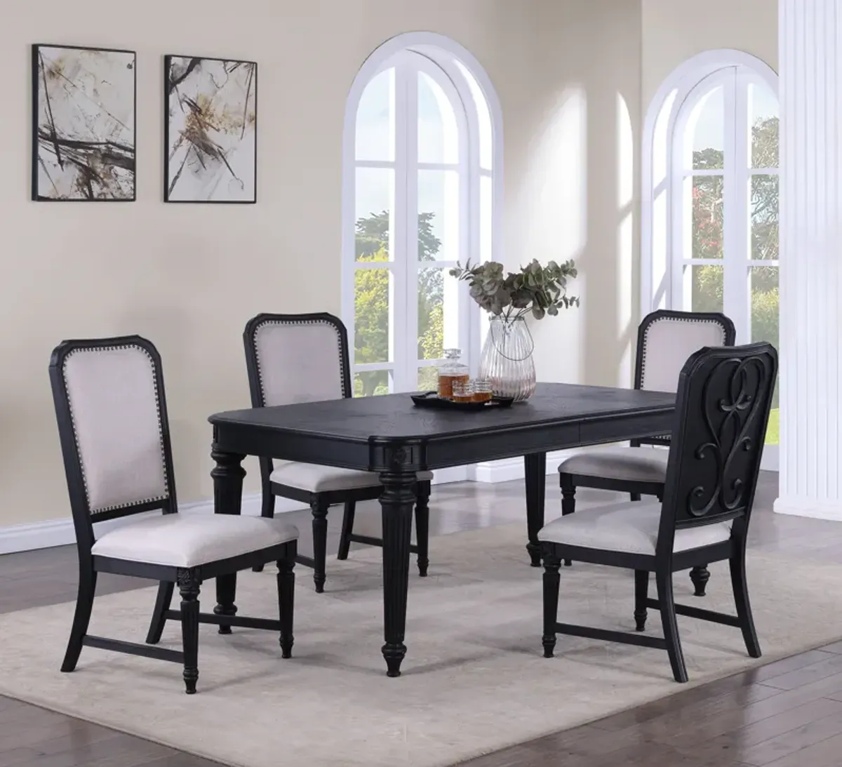 Kingsbury - Dining Table (18 Leaf) - Black