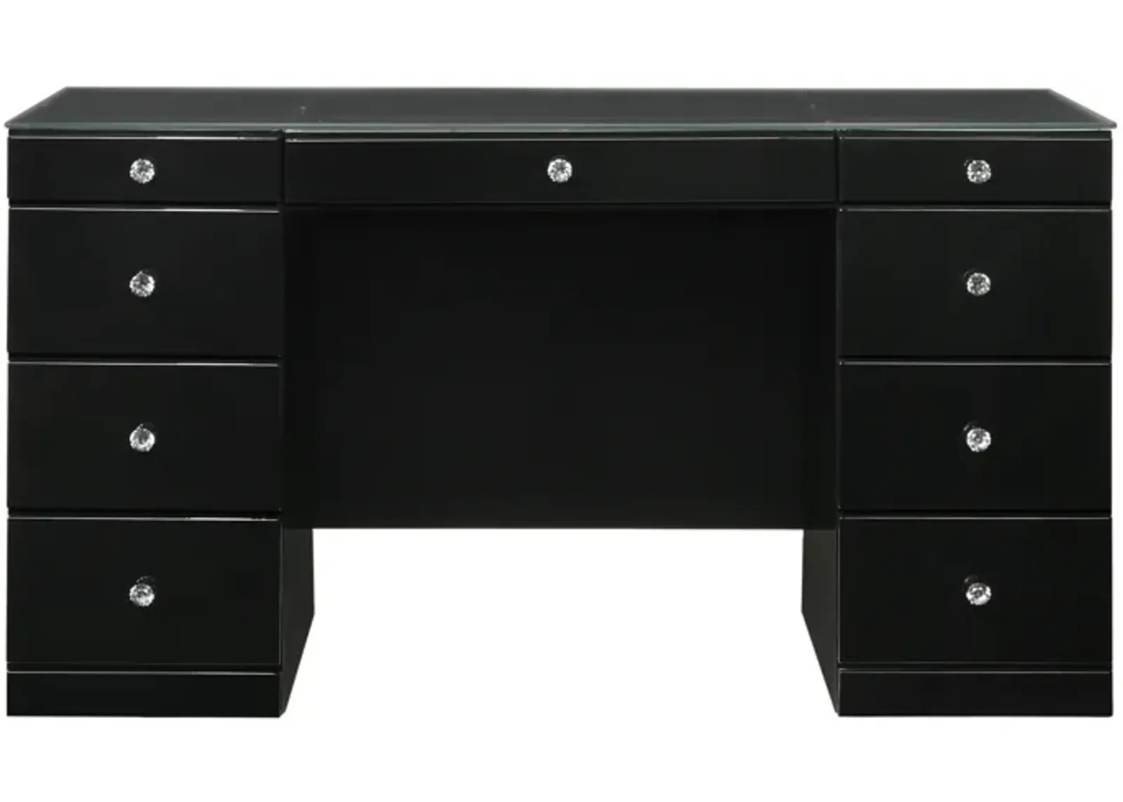 Avery - Vanity Desk With Glass Top