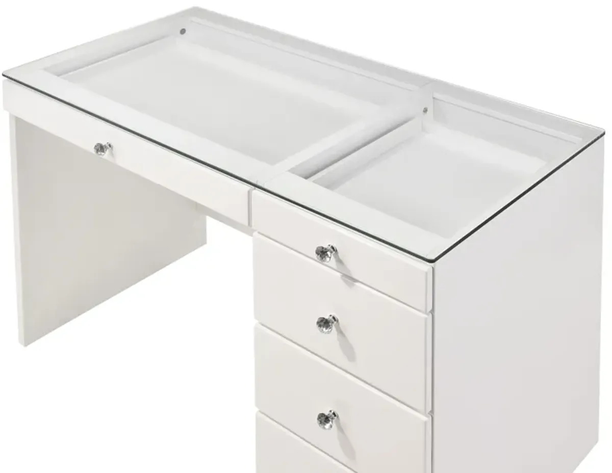 Morgan - Vanity Desk With Glass Top