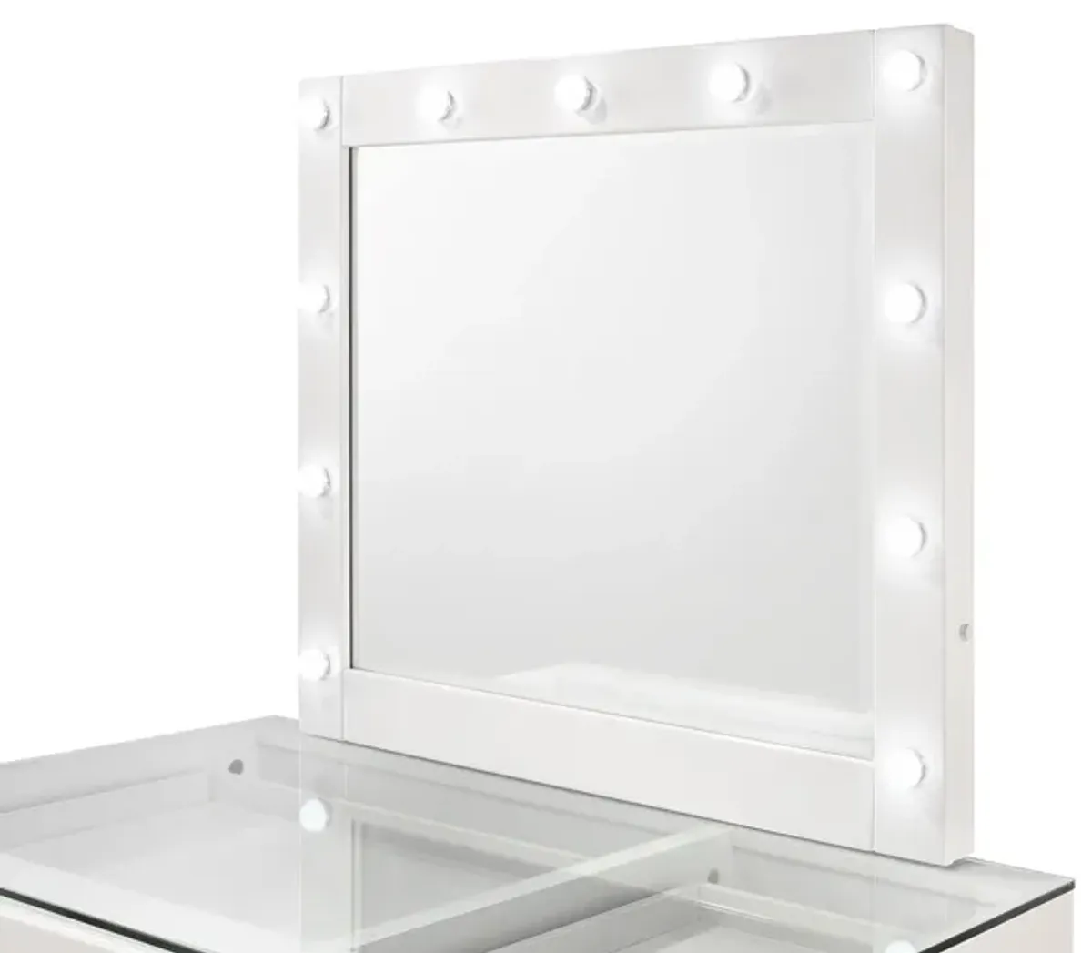 Morgan - Vanity Desk With Glass Top And Led Mirror