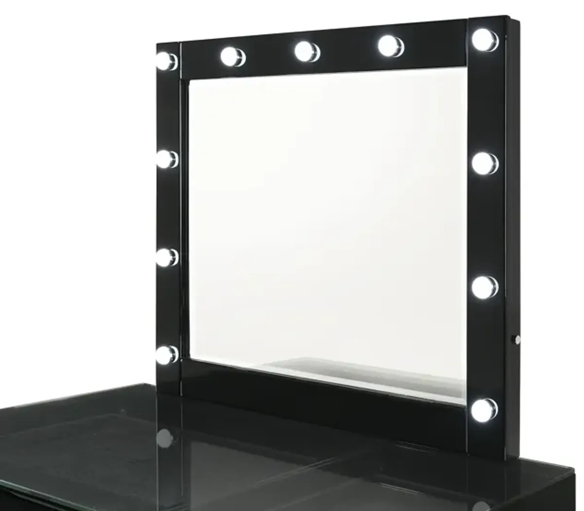 Morgan - Vanity Desk With Glass Top And Led Mirror