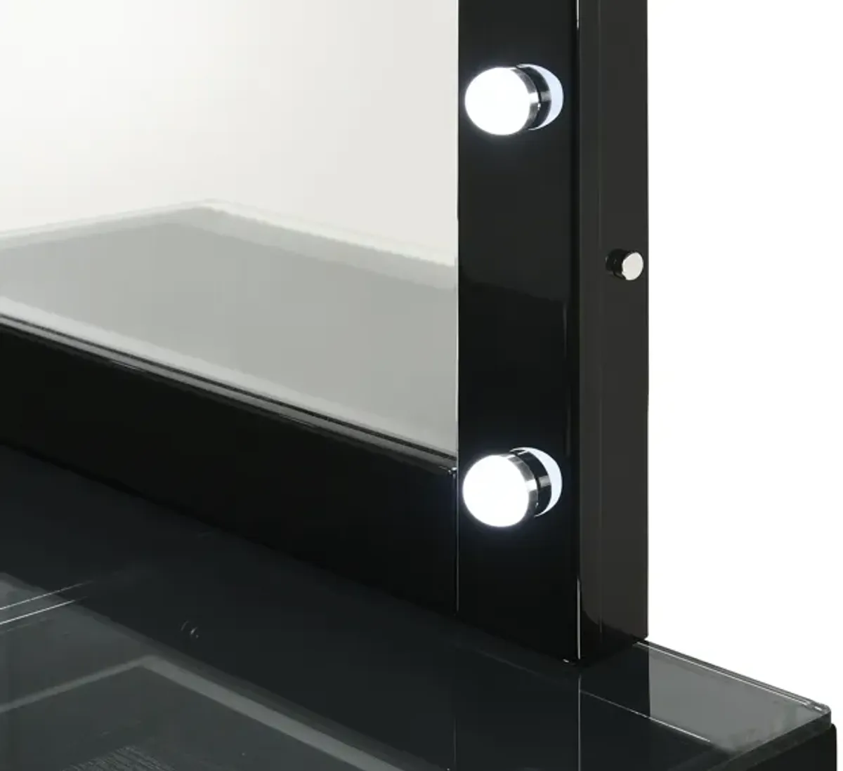 Morgan - Vanity Desk With Glass Top And Led Mirror