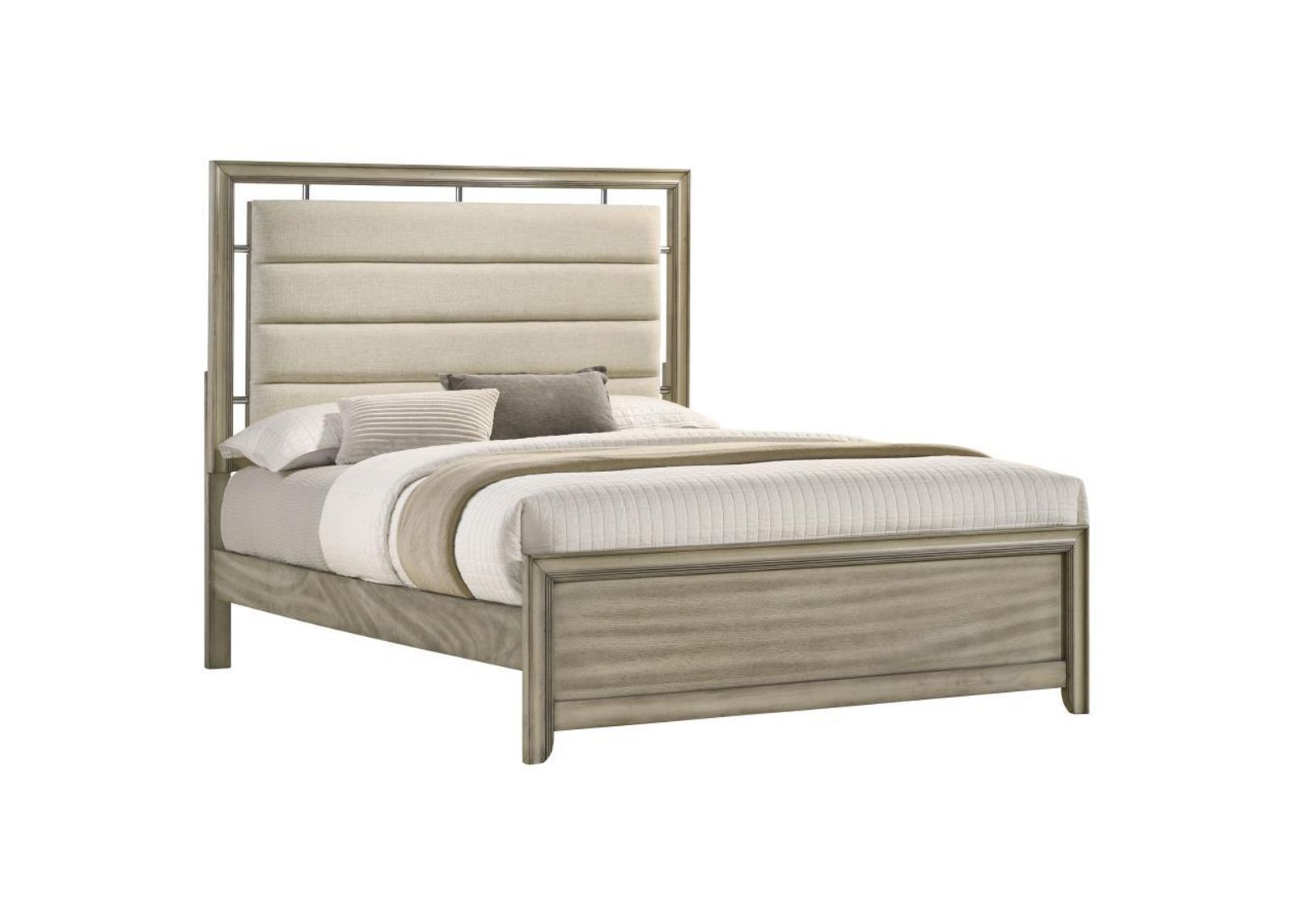 Giselle - Panel Bed With Upholstered Headboard