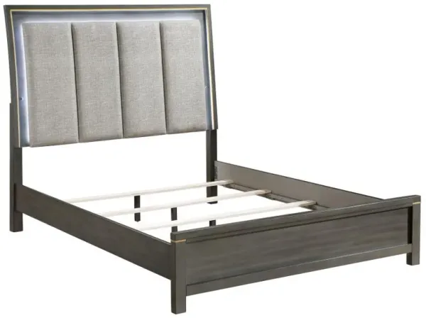 Kieran - Panel Bed With Upholstered LED Headboard