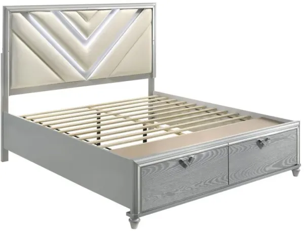 Veronica - Platform Storage Bed With Upholstered LED Headboard