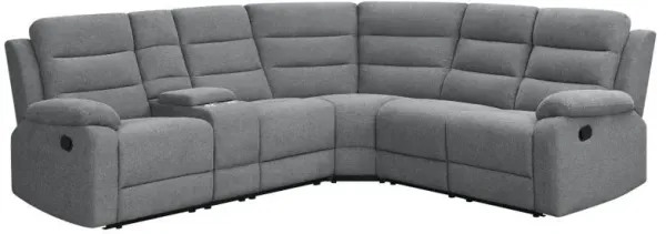David - 3 Piece Upholstered Motion Sectional With Pillow Arms - Smoke