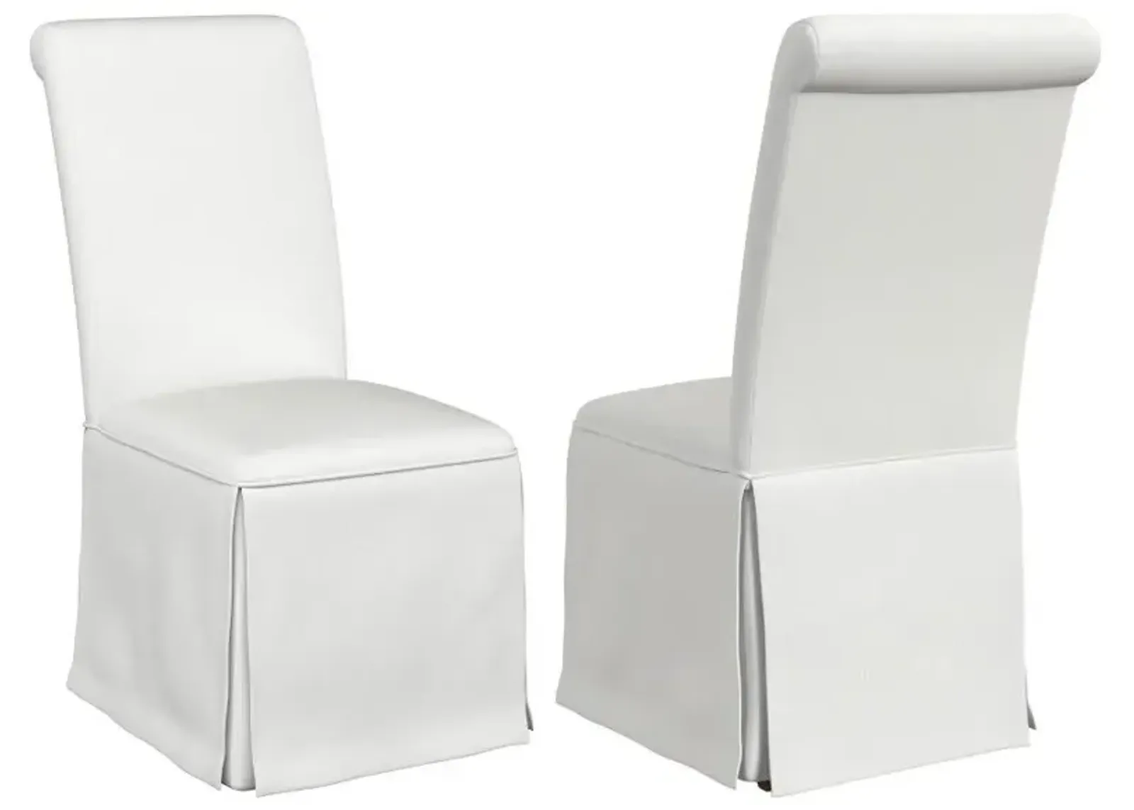 Shawna - Upholstered Skirted Dining Chair (Set of 2) - White