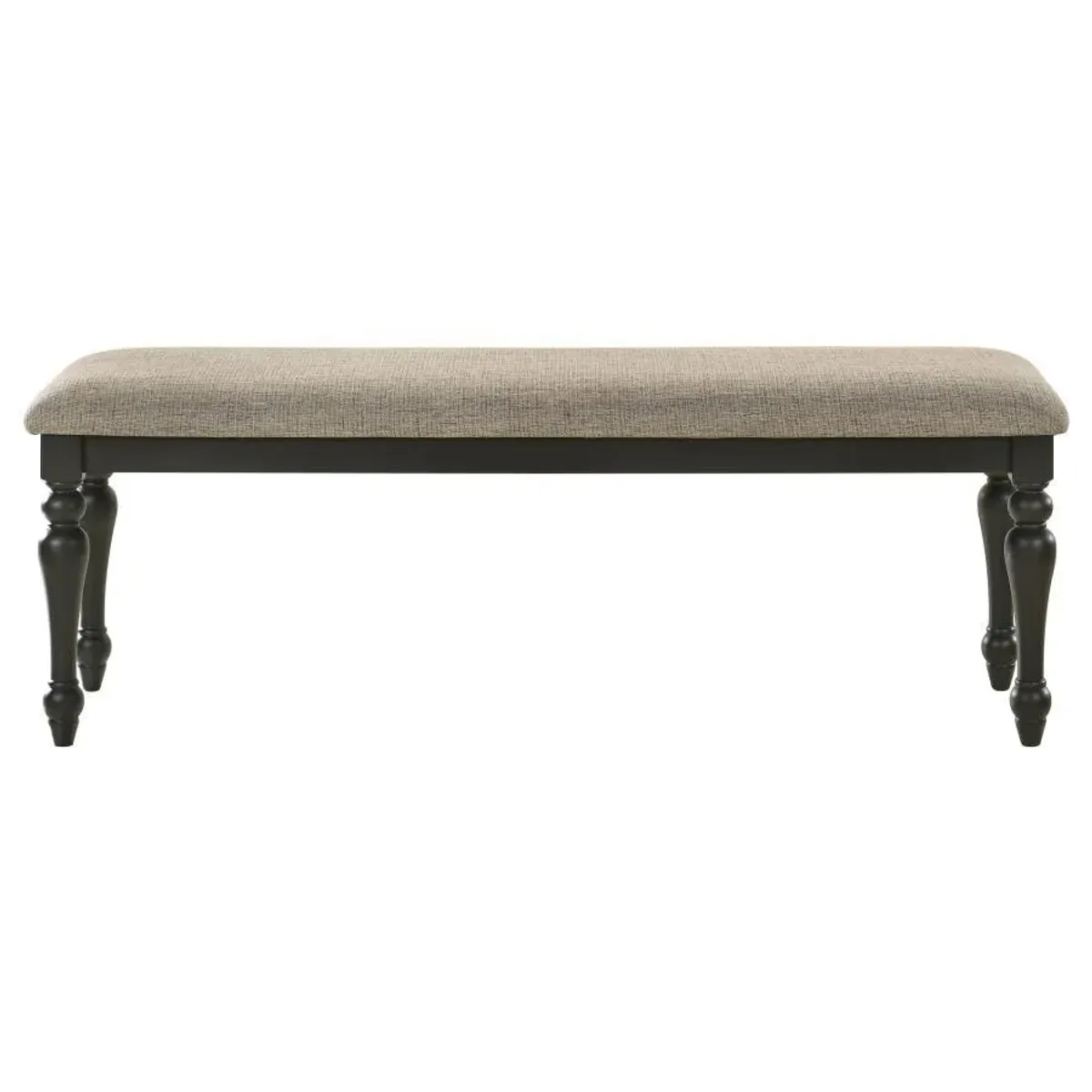 Bridget - Fabric Upholstered Dining Bench - Stone And Charcoal