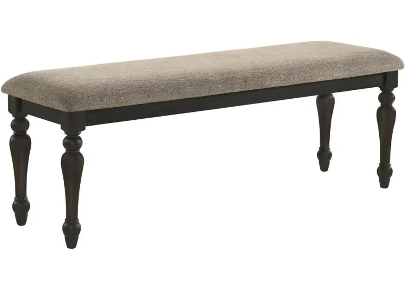 Bridget - Fabric Upholstered Dining Bench - Stone And Charcoal