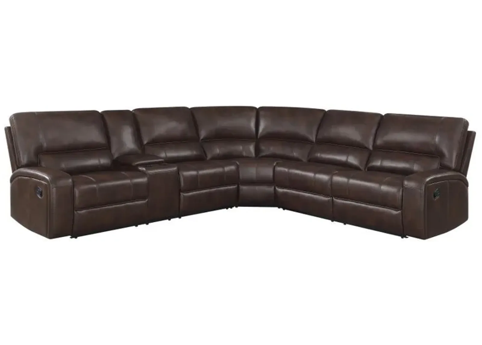 Brunson - 3 Piece Upholstered Reclining Sectional Sofa - Brown