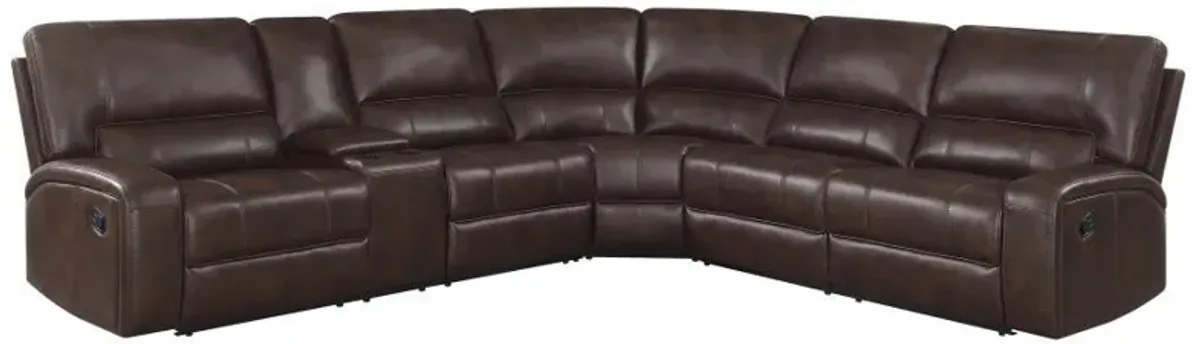 Brunson - 3 Piece Upholstered Reclining Sectional Sofa - Brown