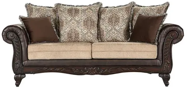 Elmbrook - Upholstered Rolled Arm Sofa - Brown