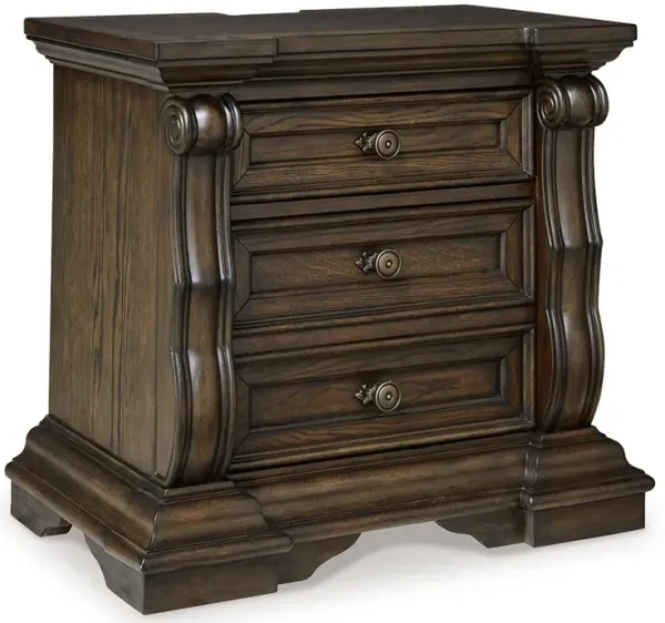 Maylee - Dark Brown - Three Drawer Night Stand