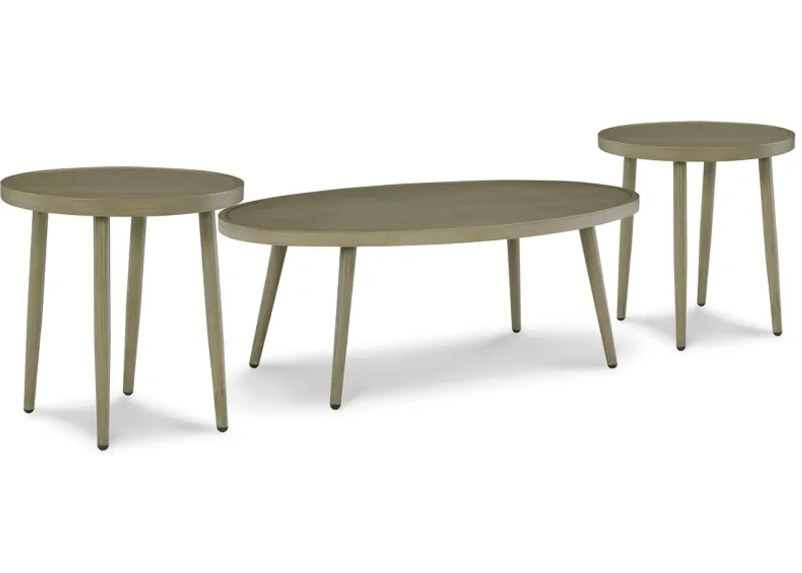 Swiss Valley - Beige - Outdoor Coffee Table With 2 End Tables