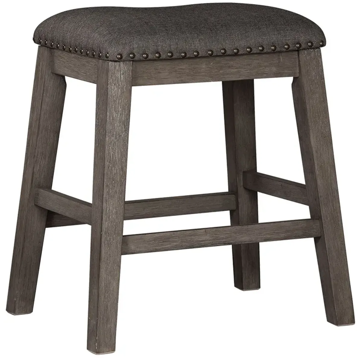 Caitbrook - Gray - Upholstered Stool (Set of 2)