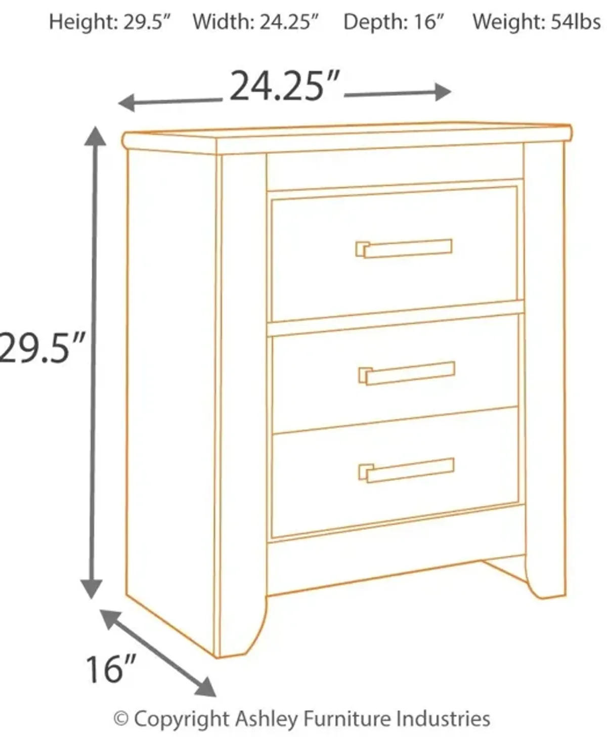 Zelen - Warm Gray - Two Drawer Night Stand